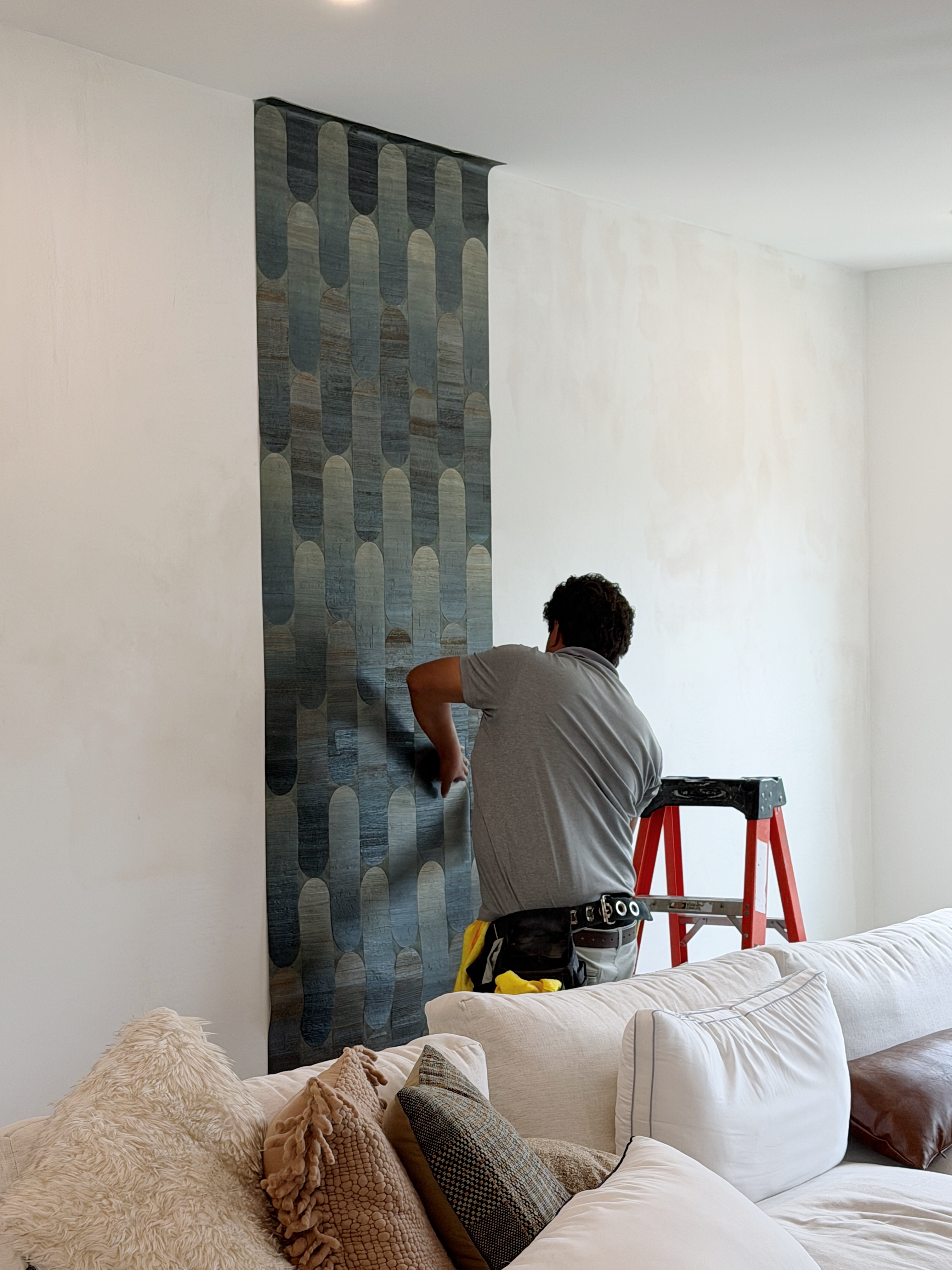 Wallcovering detail in a professional interior